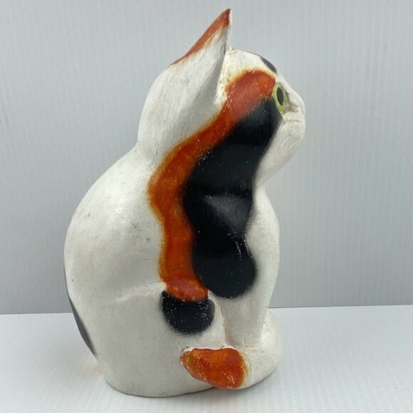 Wooden Cat Folk Art Jospehine - a Moggie from Quail Handpainted - Picture 5 of 7